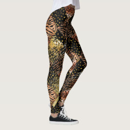Leopard Rose Gold Kupfer Schwarz Tierdruck chic Leggings