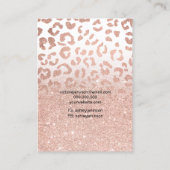 Leopard Rose Gold Logo Schmuck Ohrring Halskette Visitenkarte (Rückseite)