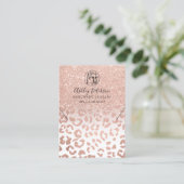 Leopard Rose Gold Logo Schmuck Ohrring Halskette Visitenkarte (Stehend Vorderseite)