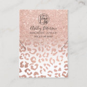 Leopard Rose Gold Logo Schmuck Ohrring Halskette Visitenkarte (Vorderseite)