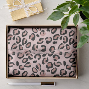 Leopard-Roségold-Tupfen auf zartem Rosa Seidenpapier
