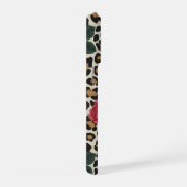 Leopard-Rot-Rosen-Muster iPhone Hülle (Rechte Seite)