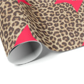 Leopard-Rot-Schleife Geschenkpapier (Rolleneckpunkt)