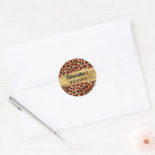 Leopard, Rot und Gold Foil Leopard Wild One Runder Aufkleber (Umschlag)