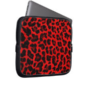 Leopard - Rot und Schwarz Laptopschutzhülle (Vorne Rechts)