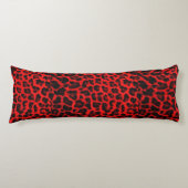 Leopard - Rot und Schwarzes Seitenschläferkissen (Vorderseite)