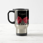 Leopard Roter Schleifen Name Reisebecher (Links)