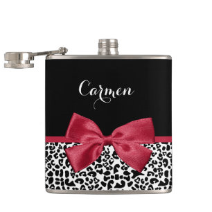 Leopard-Rotes Band Flachmann