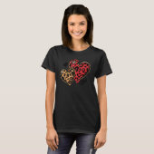 Leopard Rotes Herz Valentinstag Frauen Mädchen Top (Vorne ganz)