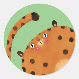 Leopard Runder Aufkleber