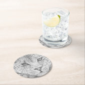 Leopard Runder Pappuntersetzer (Vor Ort)