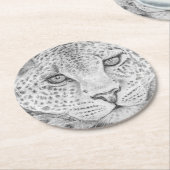 Leopard Runder Pappuntersetzer (Angewinkelt)
