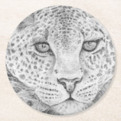 Leopard Runder Pappuntersetzer (Vorderseite)
