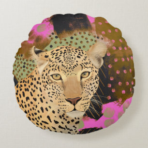 Leopard Rundes Kissen