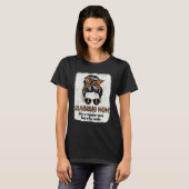 Leopard Running Mama Messy Bun Sprinter Runner Mot T-Shirt (Vorne ganz)