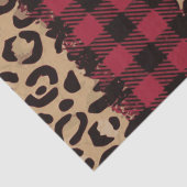 Leopard safari Buffalo Plaid Christmas  Seidenpapier (Detail)