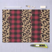 Leopard safari Buffalo Plaid Christmas  Seidenpapier (Handwerk)