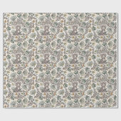 Leopard Safari Kids Floral Jungle Pattern Geschenkpapier (Flach)