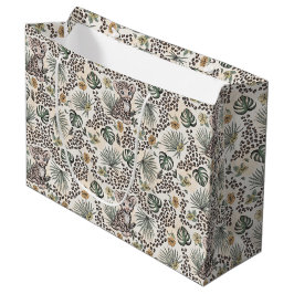 Leopard Safari Kids Floral Jungle Pattern Große Geschenktüte