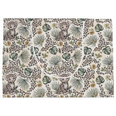 Leopard Safari Kids Floral Jungle Pattern Große Geschenktüte (Rückseite)