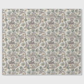 Leopard Safari Kinder Blumen Dschungel Muster Geschenkpapier (Flach)