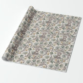 Leopard Safari Kinder Blumen Dschungel Muster Geschenkpapier (Ungerollt)
