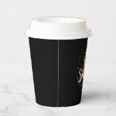 Leopard Safari-Tassen aus schwarzem Papier Pappbecher (Rechts)