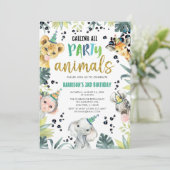 Leopard Safari zum Geburtstag aller Party Einladung (Stehend Vorderseite)