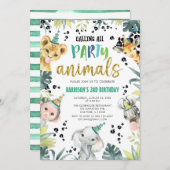 Leopard Safari zum Geburtstag aller Party Einladung (Vorne/Hinten)