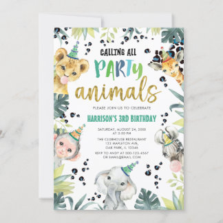 Leopard Safari zum Geburtstag aller Party Einladung