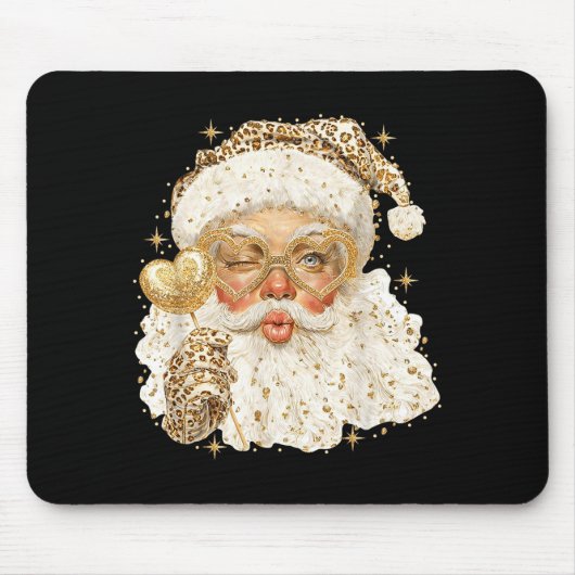 Leopard Santa Christmas Funny Gift For Women, Girl Mousepad (Vorne)