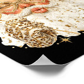 Leopard Santa Christmas Funny Gift For Women, Girl Poster (Ecke)