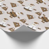 Leopard Santa Purtern Muster auf Beige Geschenkpapier (Ecke)