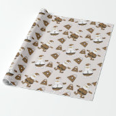 Leopard Santa-Tasche Muster auf Beige Geschenkpapier (Ungerollt)