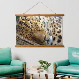 Leopard Schlafen Wandteppich Mit Holzrahmen