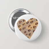 Leopard schlägt Muster in einer Herz-Form Tasten Button (Vorne & Hinten)