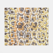 Leopard Schlange Animal Print Textur Fleecedecke (Vorderseite (Horizontal))