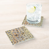 Leopard Schlange Animal Print Textur Glasuntersetzer (Schrägansicht)