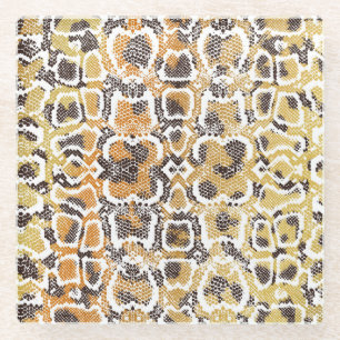 Leopard Schlange Animal Print Textur Glasuntersetzer