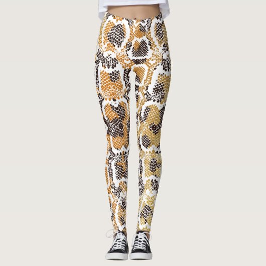Leopard Schlange Animal Print Textur Leggings (Vorderseite)