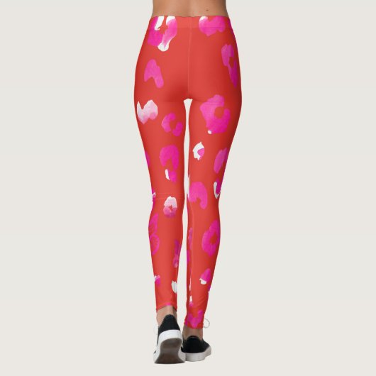 Leopard-Schmetterling-Orange Leggings (Rückseite)
