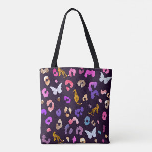 Leopard-Schmetterling Schwarz Tasche