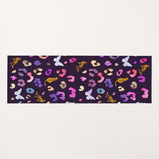 Leopard-Schmetterling Schwarz Yogamatte