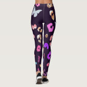 Leopard-Schmetterling Schwarze Leggings (Rückseite)