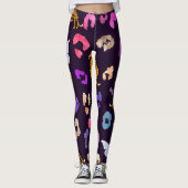 Leopard-Schmetterling Schwarze Leggings (Vorderseite)