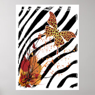 Leopard-Schmetterlings-Plakat Poster