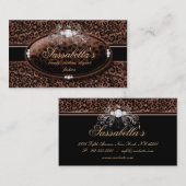 Leopard-Schmuck-Visitenkarte-Krone Brown Visitenkarte (Vorne/Hinten)