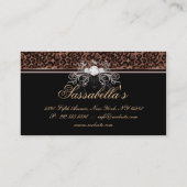 Leopard-Schmuck-Visitenkarte-Krone Brown Visitenkarte (Rückseite)