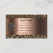 Leopard, schwarz-braun, QR-Code Visitenkarte (Rückseite)