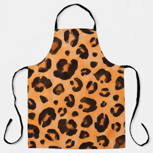 Leopard, schwarz gelb, orange braun, nahtloser Bac Schürze